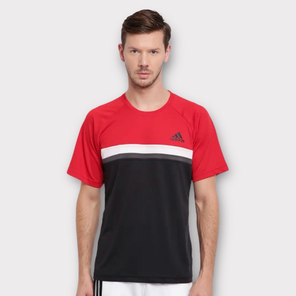Adidas Men’s Club Color Blocked T-Shirt Scarlet